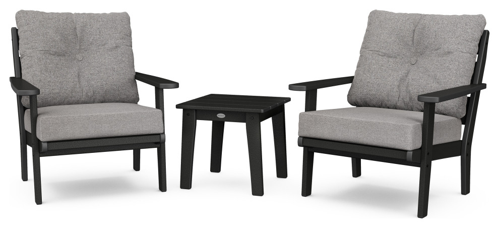 POLYWOOD Lakeside 3 Piece Deep Seating Chair Set   Transitional   Outdoor Lounge Sets   by POLYWOOD  Houzz