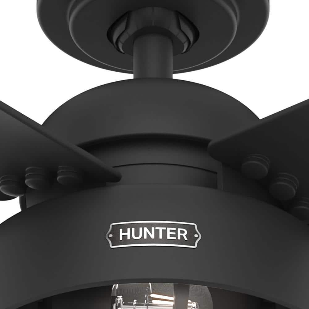 Hunter Spring Valley 52 in IndoorOutdoor Matte Black Ceiling Fan with Light