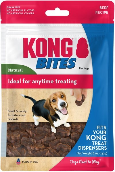 KONG Bites Beef Dog Treats， 5-oz pouch