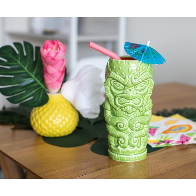 Beeline Creative Geeki Tikis Green Kraken Fantasy Mug Ceramic Tiki Style Cup Holds 17 Ounces