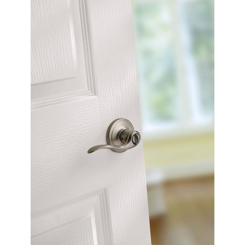 Kwikset Tustin Satin Nickel BedBath Door Lever with Microban Antimicrobial Technology 730TNL 15 CP