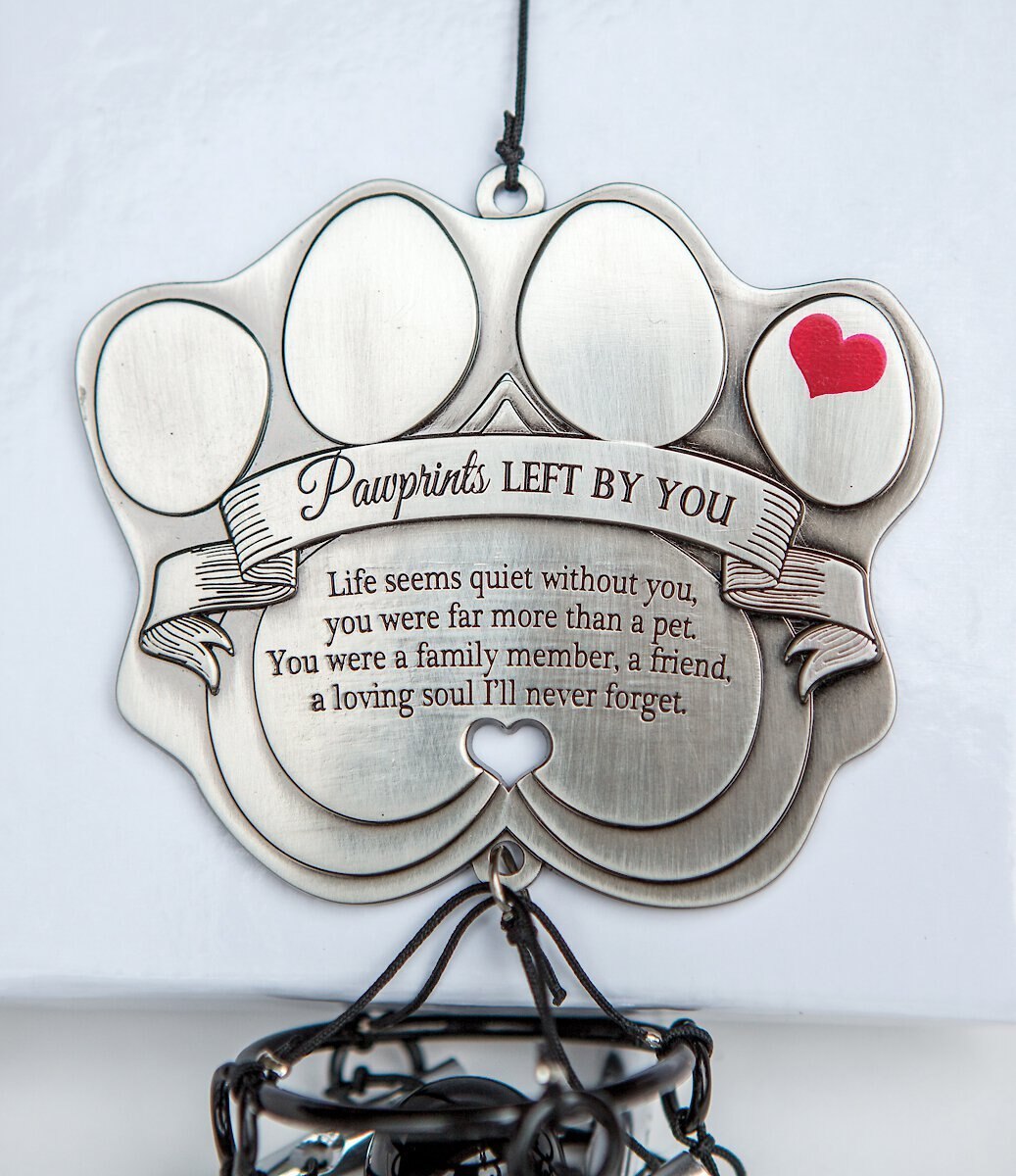 Pawprints Left by You Pet Memorial Windchime