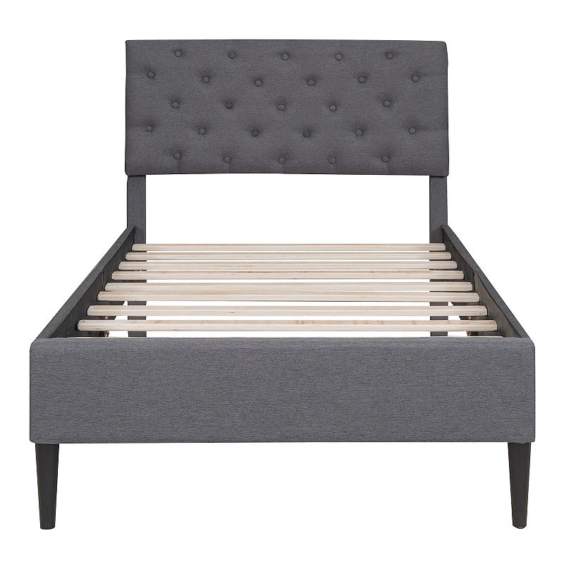 Merax Upholstered Linen Platform Bed