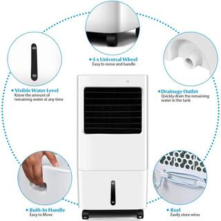 Gymax Air Conditioner 20L Air Cooler Evaporative Cooler with 4 Speeds 3 Modes Humidifier with Remote Control GYMHD0126