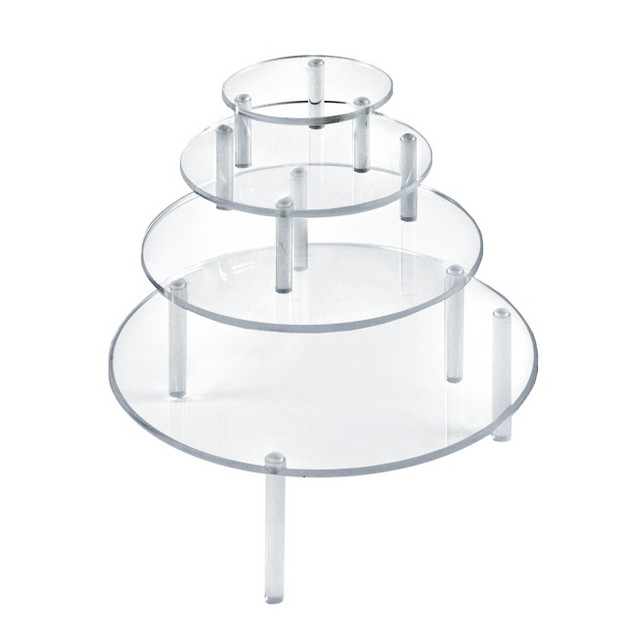 Azar Displays 4 piece Acrylic Small Round Riser Set