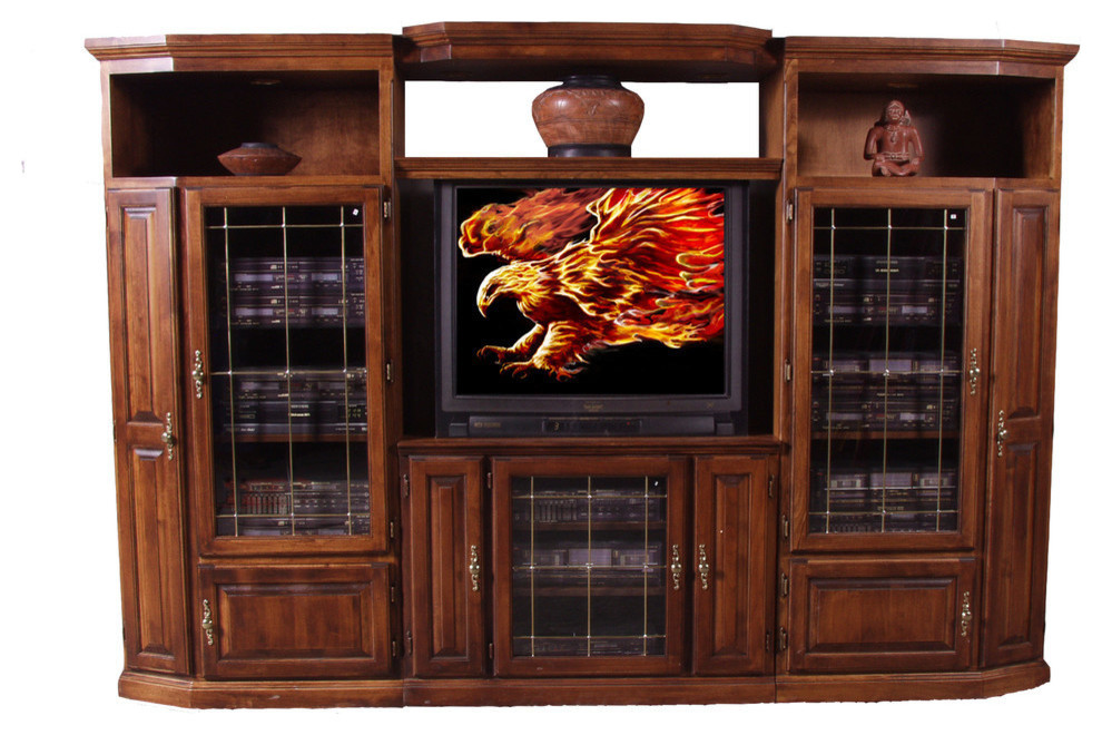 Traditional Alder 3 Piece Wall   Traditional   Entertainment Centers And Tv Stands   by Oak Arizona  Houzz