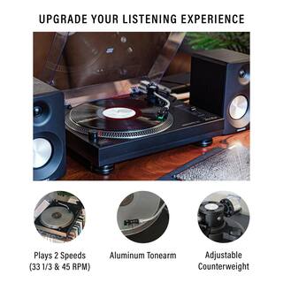 Crosley Turntable and Speaker Kit in Black KT100BT-BK