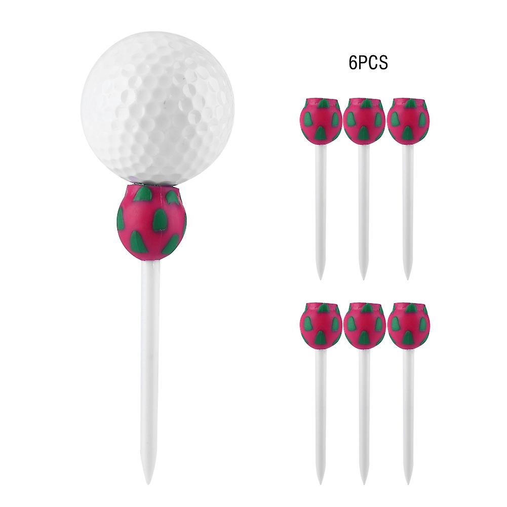 6pcs Portable Flower Shape Plastic Golf Tees Set Golfing Training Practice Tool Accessory