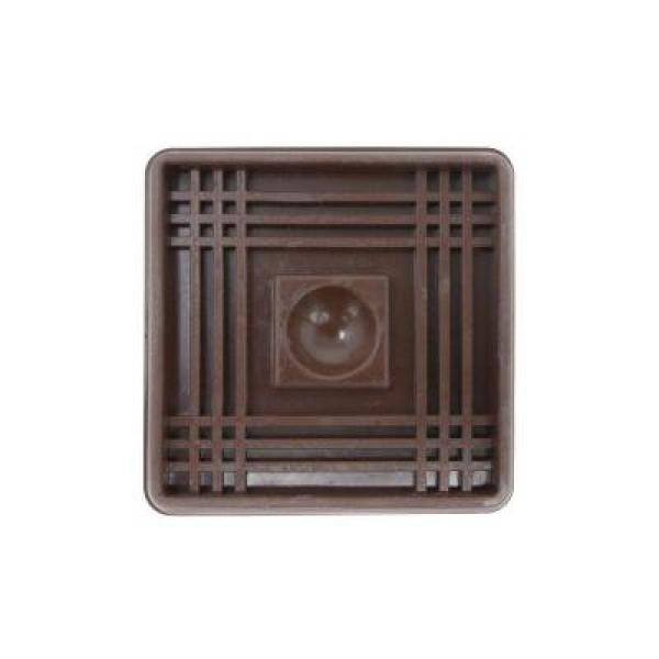 Shepherd 2 in. Brown Square Smooth Rubber Floor Protector Furniture Cups for Carpet  Hard Floors (4-Pack) 89076