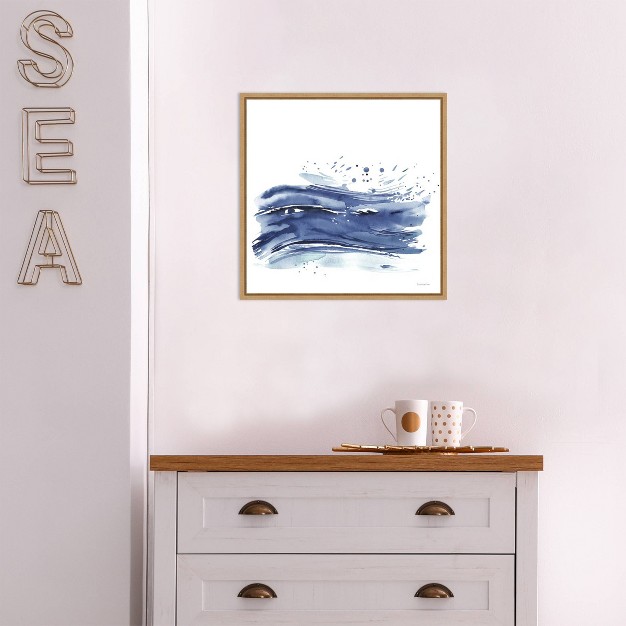 X 16 quot Coastal Splash Waves Ii By Mercedes Lopez Charro Framed Wall Canvas Amanti Art