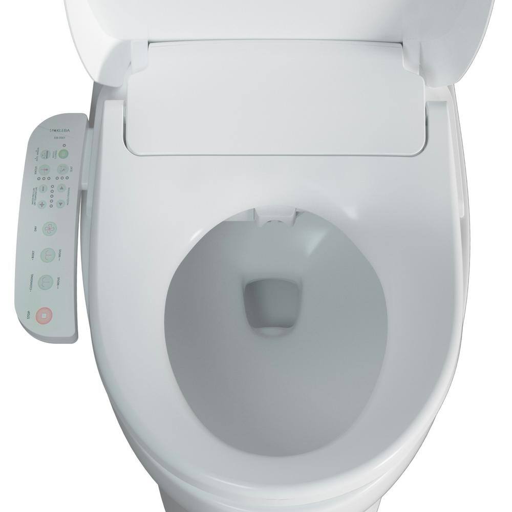 Mokleba Electric Heated Bidet Seat for Round Toilets in. White with Built-in Dryer and Adjustable Nozzle Position BTMKEBCO001