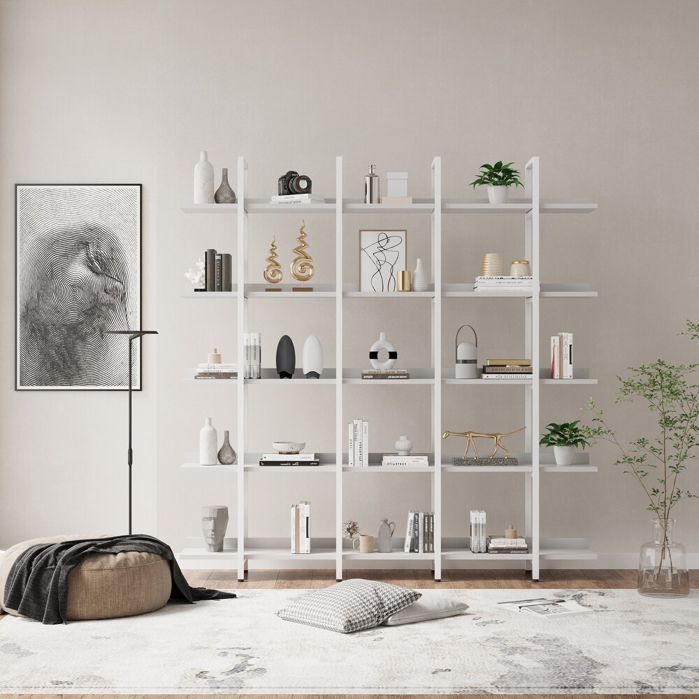 5 Tier Bookcase with Metal Frame  MDF Board
