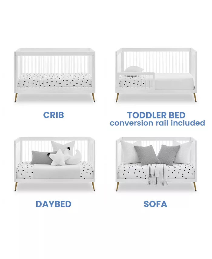 Delta Children Sloane 4-In-1 Acrylic Convertible Crib - Includes Conversion Rails