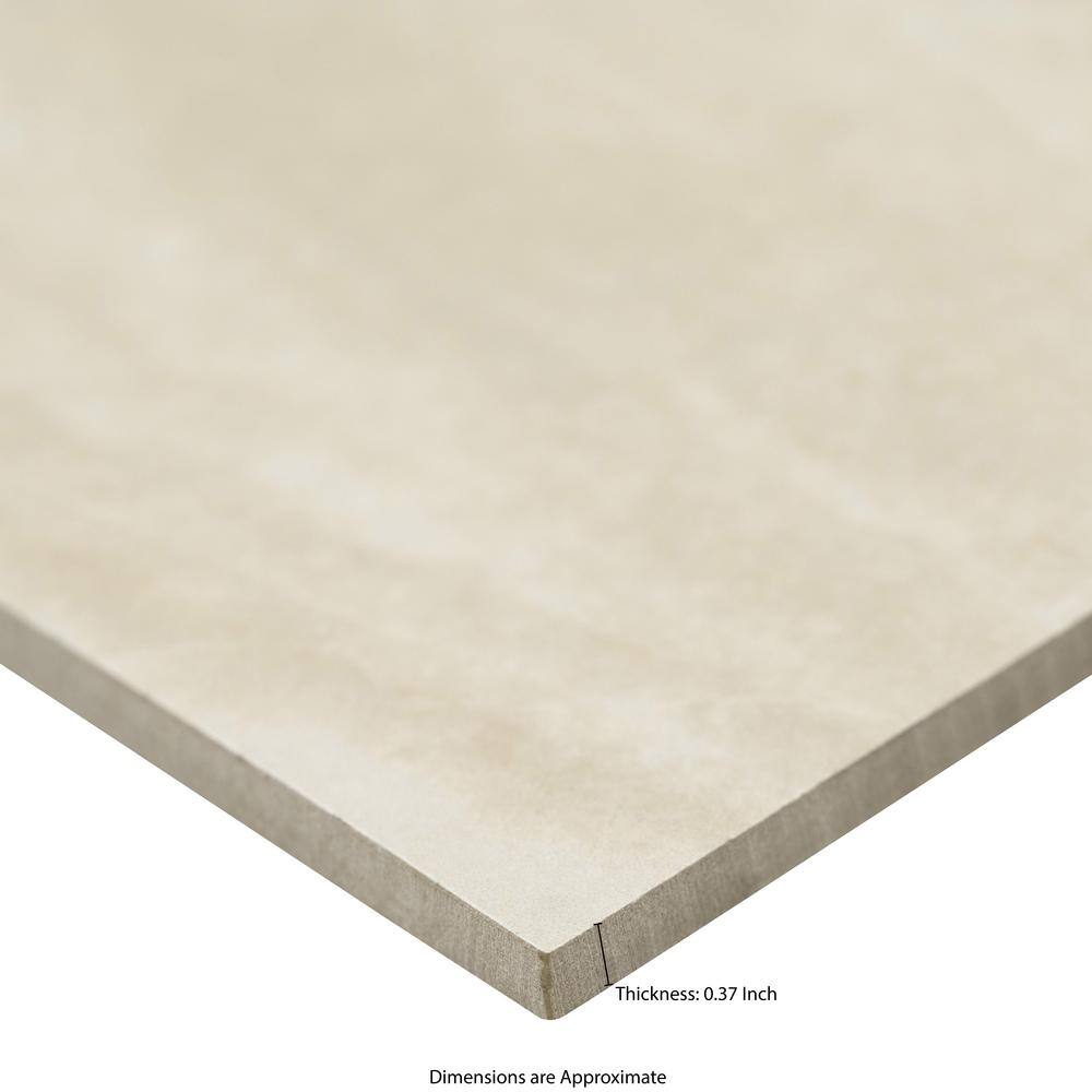 MSI Pavia Crema 24 in. x 48 in. Polished Porcelain Stone Look Floor and Wall Tile (16 sq. ft.Case) NPAVCRE2448P-N