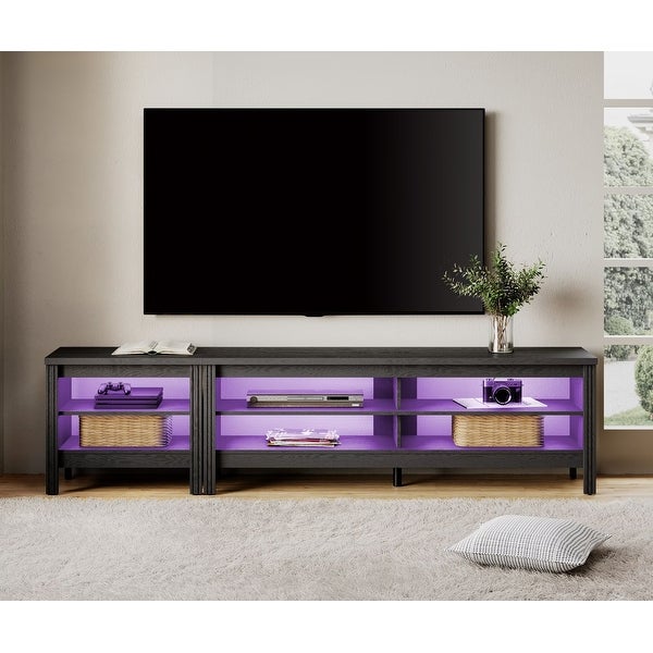 Black TV Stand for 75/85/100 Inch TV， Television Stand and End Table Set