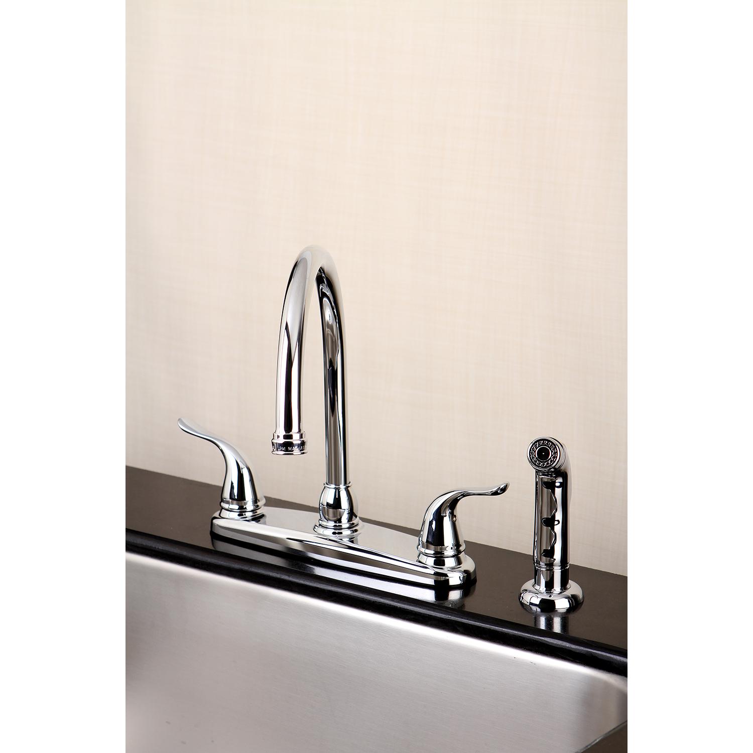 Kingston Brass FB2791YLSP Centerset Kitchen Faucet， Polished Chrome