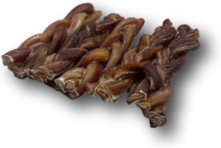 Top Dog Chews Braided Bully Sticks Dog Treats， 6-in， case of 5