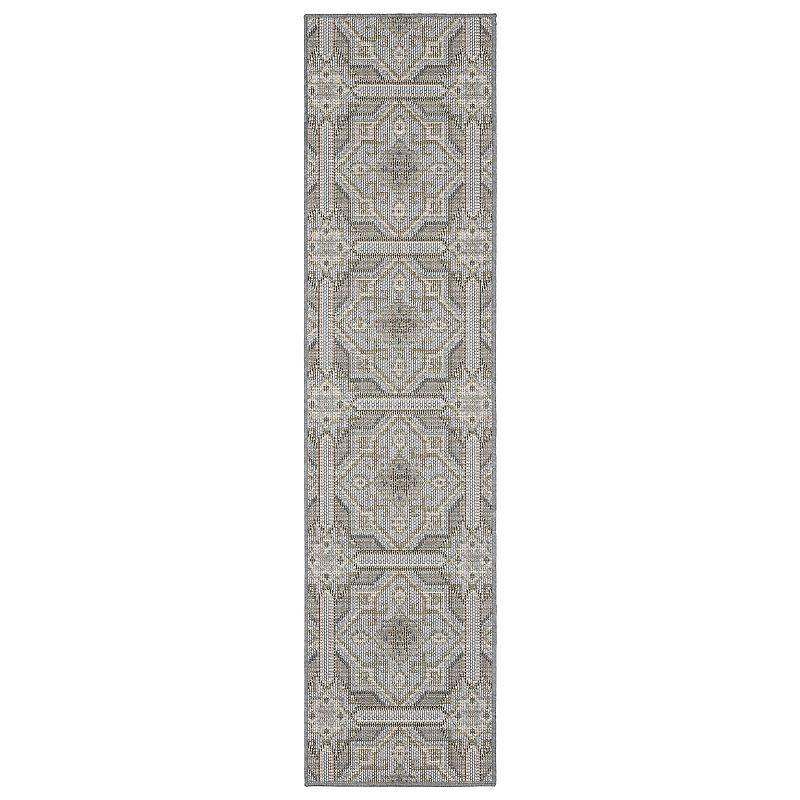 StyleHaven Calla Moroccan Trellis Gray Blue Indoor Outdoor Area Rug