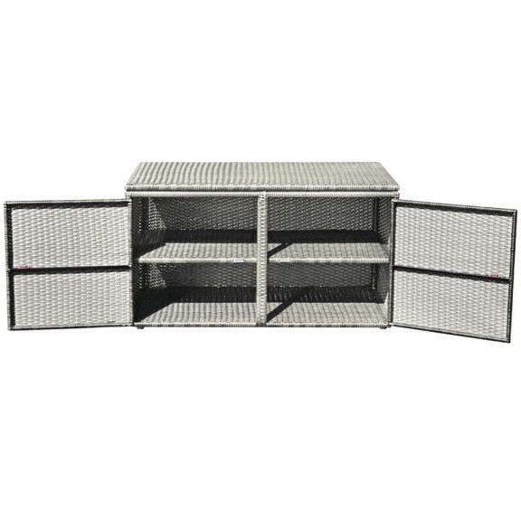 Costway 98513426 88 Gallon Garden Patio Rattan Sto...