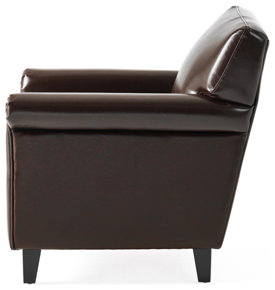 GDF Studio Bristol Leather Club Chair   Transitional   Armchairs And Accent Chairs   by GDFStudio  Houzz