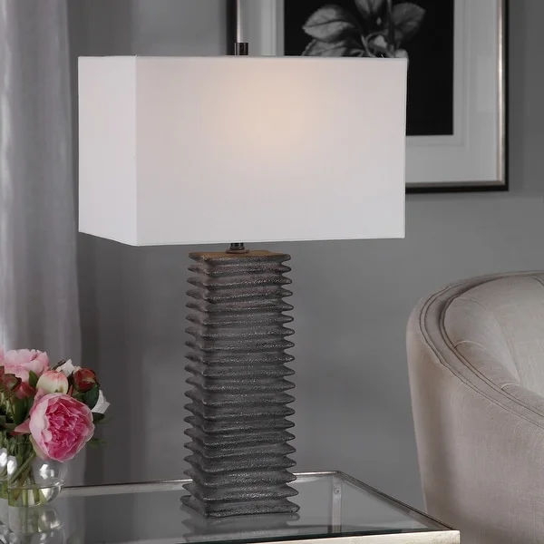 Uttermost Sanderson Metallic Charcoal Table Lamp