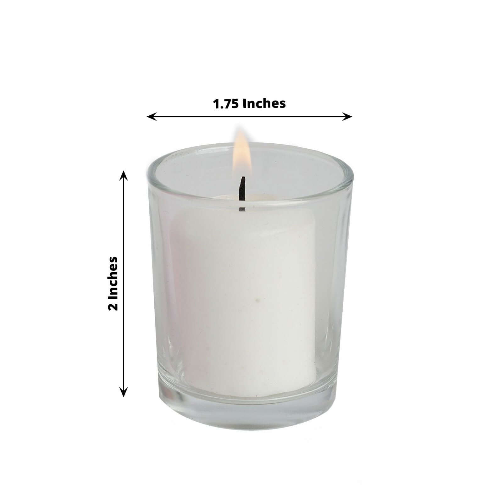 12 Pack White Votive Candle and Clear Glass Votive Holder Candle Set