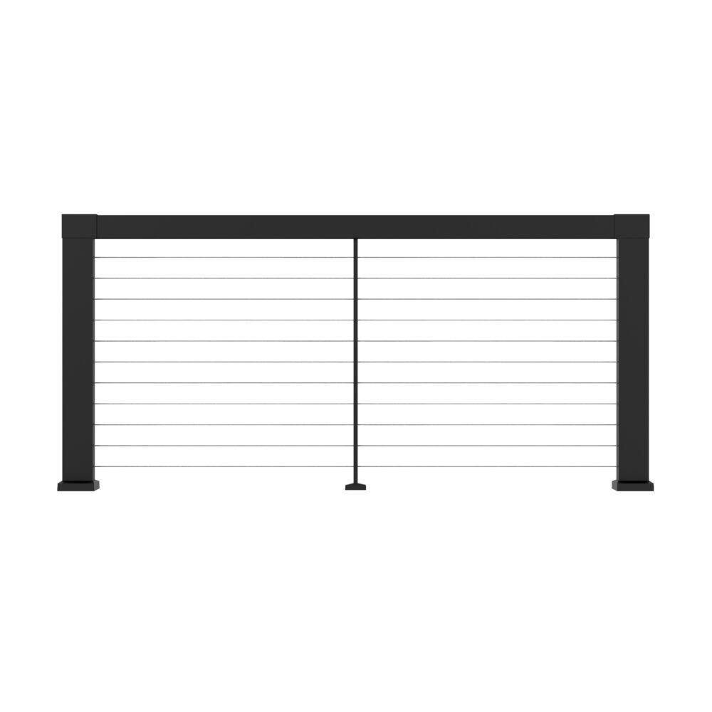 Barrette Outdoor Living Elevation Aluminum 6 ft. x 36 in. Matte Black Level Panel for Cable Railing System 73053485