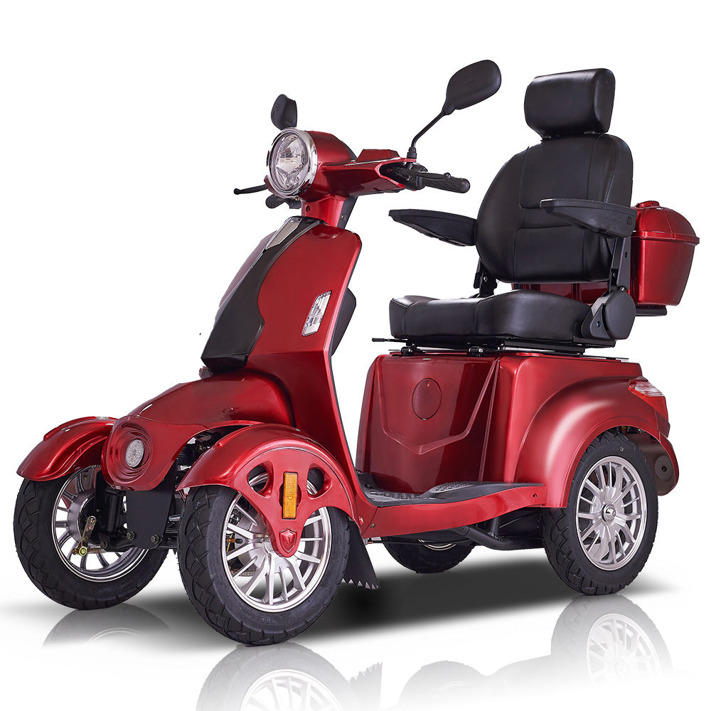 Auto Parts Transport Mobile Scooters Electric Mobile Scooter Fastest Mobility Scooter With Four Wheels For Adults & Seniors, Red