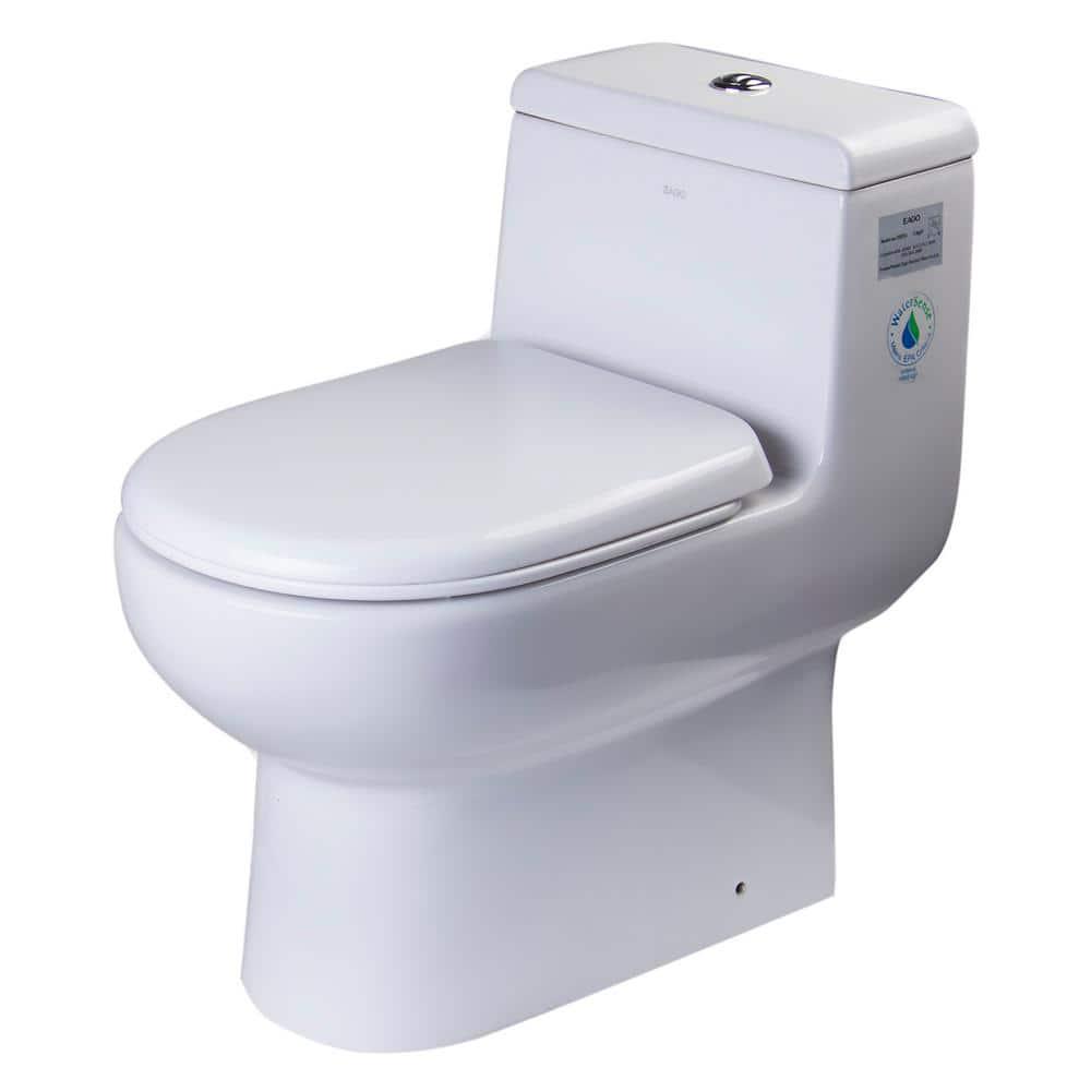 EAGO 1Piece 08128 GPF Dual Flush Elongated Toilet in White