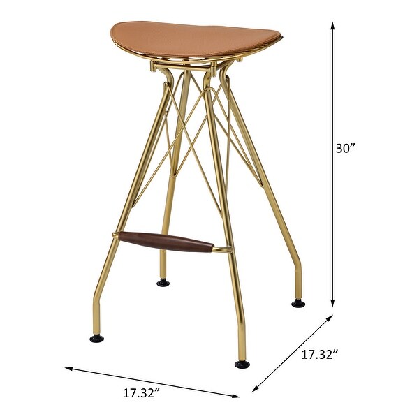 ACME Dragea Bar Stool in Whiskey and Gold (Set of 2)