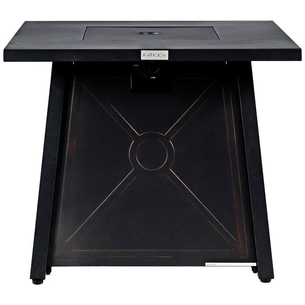 HONEY JOY 50000 BTU Square Propane Outdoor Fire Pit Table with Waterproof Cover Lava Rock TOPB003476