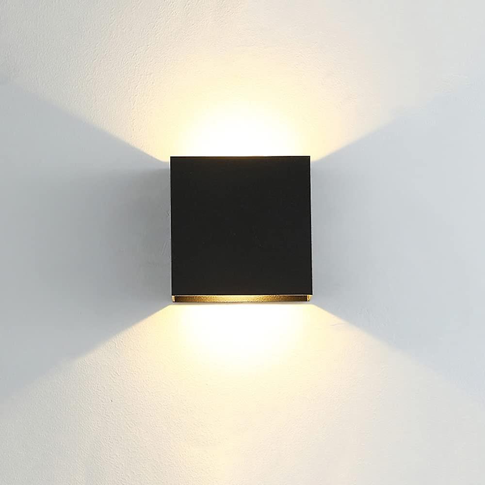 1 Piece Modern Led Aluminum Wall Sconce Black Square Wall Sconce 10 X 10 X 5 Cm Waterproof Suitable Indoor Or Outdoor For Living Room Wall Bedroom Ais