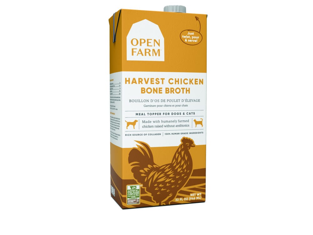 Open Farm Harvest Chicken Bone Broth for Dogs and Cats