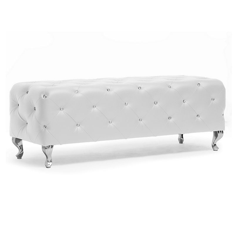 Baxton Studio Stella Crystal Tufted Bench