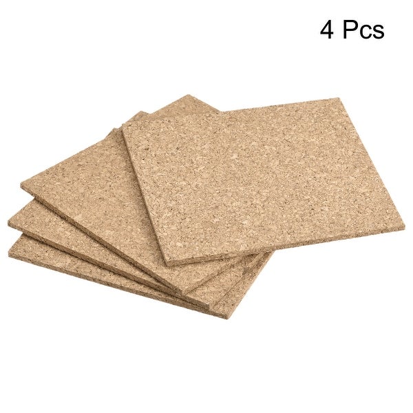 100x100x3mm Square Coasters Cork Cup Mat Pad for Tableware 4pcs - Wood