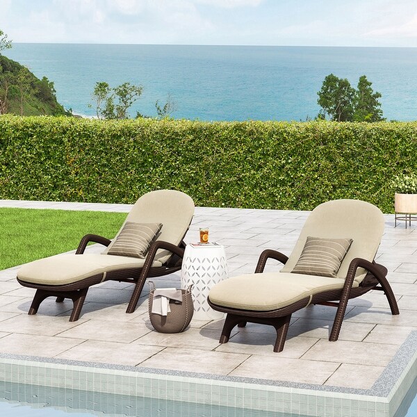 Waverly Faux Wicker Chaise Lounges (Set of 2) by Christopher Knight Home