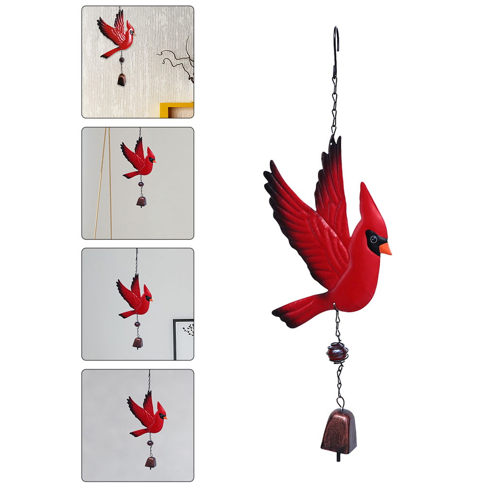 NUOLUX  Wind Bird Bell Chimes Car Wall Musical Dinner Bell Chimes BellsDoor Hanging Red Metal Outdoor Iron Garden Birds Cast