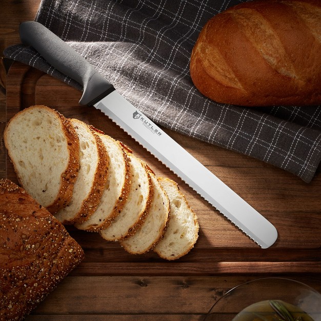 Kutler Professional Stainless Steel Bread Knife And Cake Slicer With Ultra sharp Serrated Blade