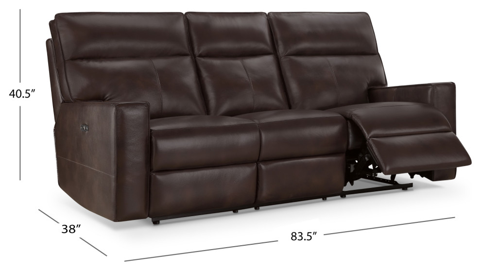 Ethan Leather Power Reclining Sofa  Power Headrest   Contemporary   Sofas   by Abbyson Living  Houzz