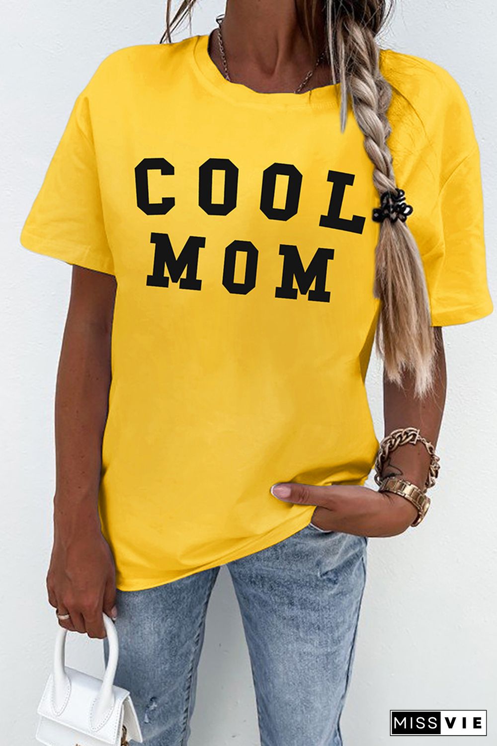 COOL MOM Print Graphic Tees for Women Wholesale Short Sleeve T shirts Top