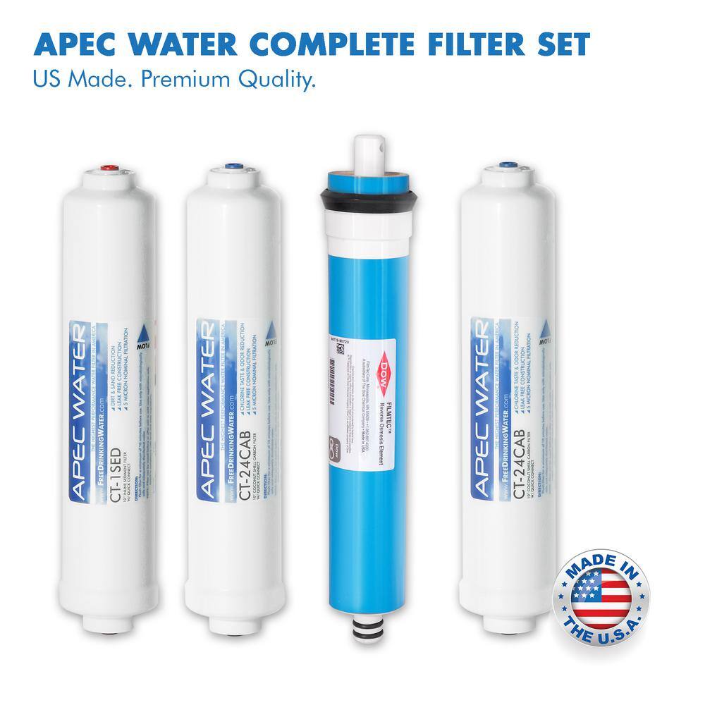 APEC Water Systems Ultimate Compact 4-Stage Under-Sink Reverse Osmosis Drinking Water Filtration System RO-QUICK90