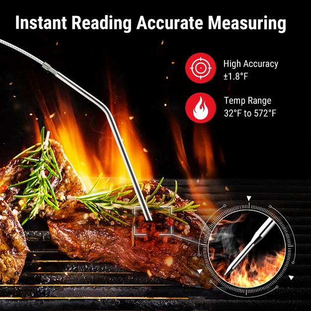 Thermopro Tp07sw Remote Meat Thermometer Digital Grill Smoker Bbq Thermometer With A Stay in Grill Oven Smoker Probe