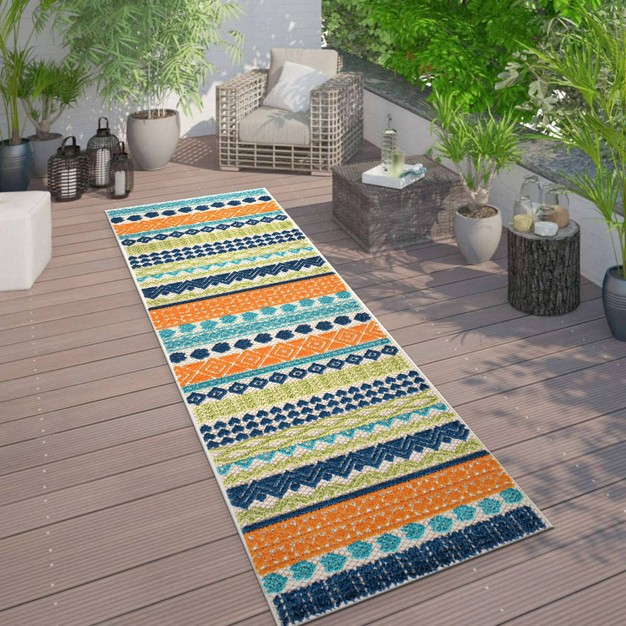 World Rug Gallery Ronda Contemporary Bohemian Indoor outdoor Area Rug