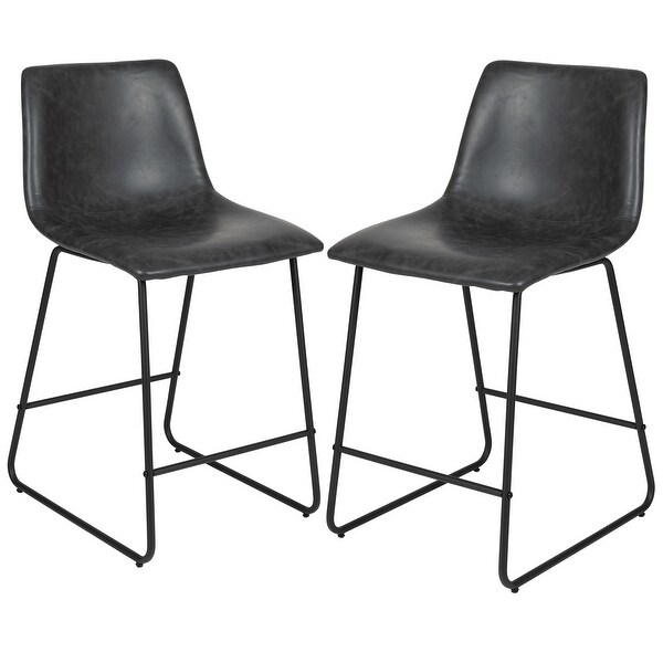 LeatherSoft Counter-height Stools (Set of 2)