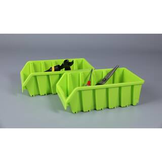 Basicwise 1.8 Qt. Plastic Storage Stacking Bins in Green (Pack of 6) QI003255G.3