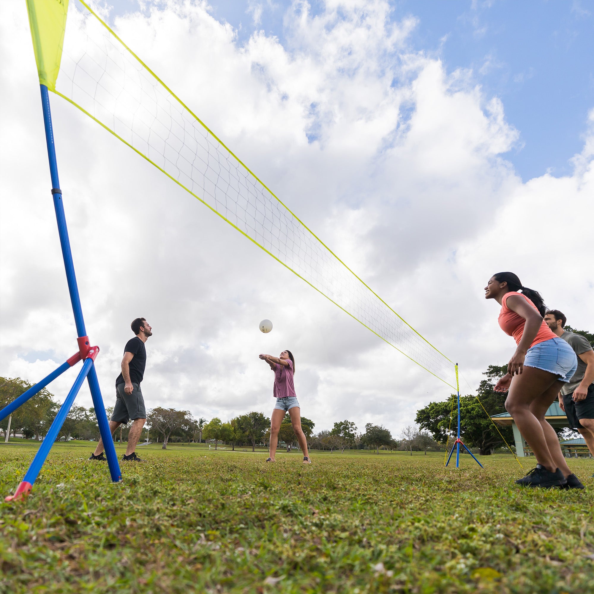 EastPoint Sports Volleyball Net Set， Portable Tripod System for Outdoors