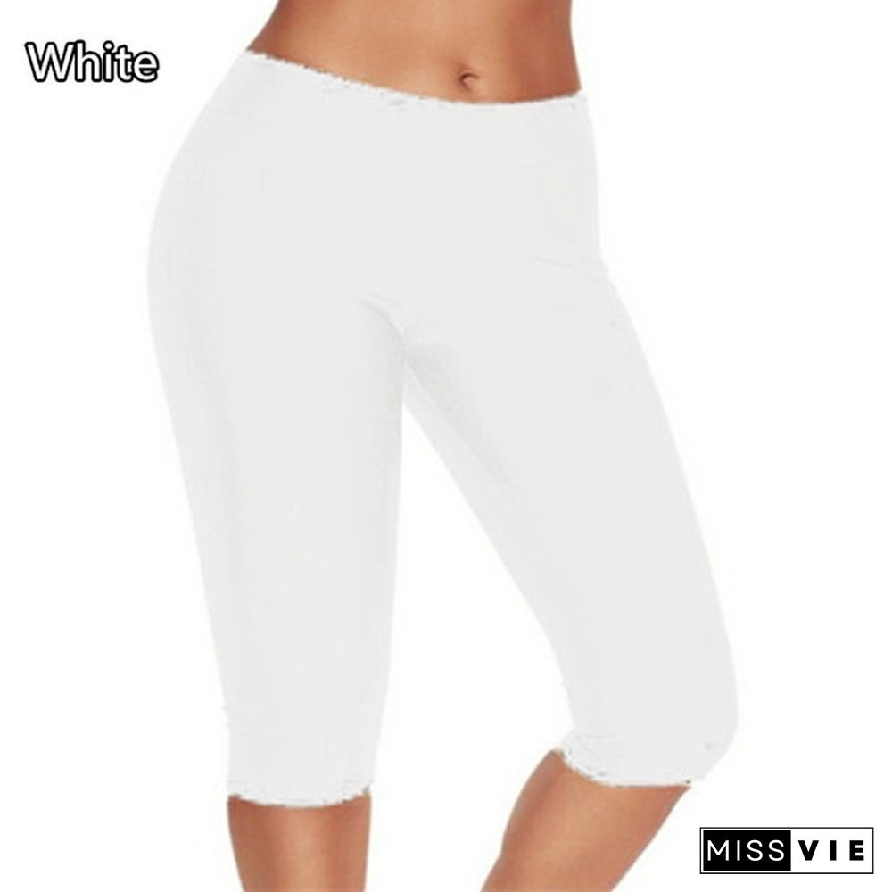 Women's Workout Capri Pants Leggings Yoga Shorts Fitness Exercise Running Tight Shorts