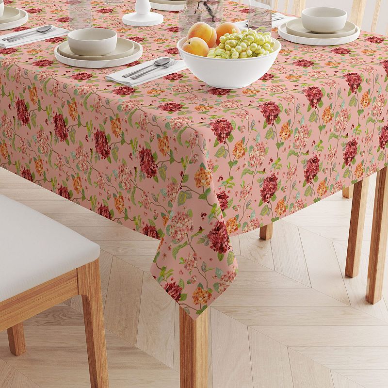 Square Tablecloth， 100% Polyester， 54x54， Hydrangea Blossom