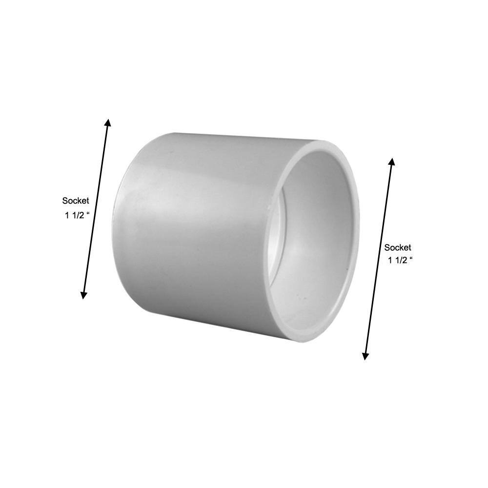 Charlotte Pipe 1-12 in. PVC Schedule 40 S x S Coupling PVC021001400HD