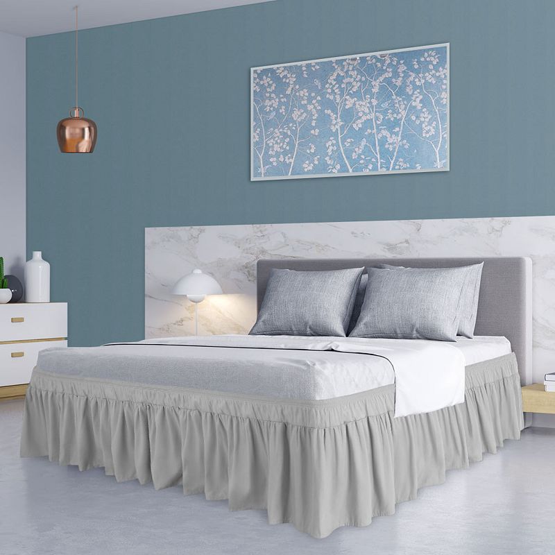 Polyester Brushed Bed Skirt with Elastic Dust Ruffles 16 Drop Queen 60 x 80